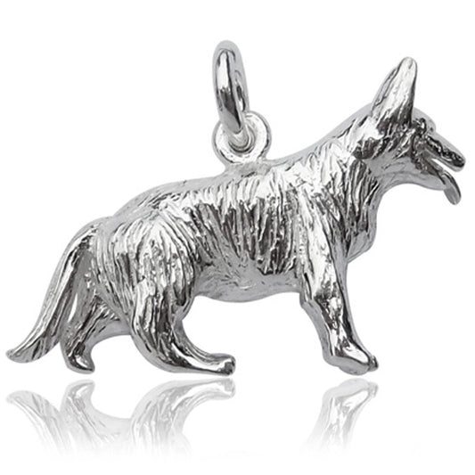 Alsatian Charm in sterling silver