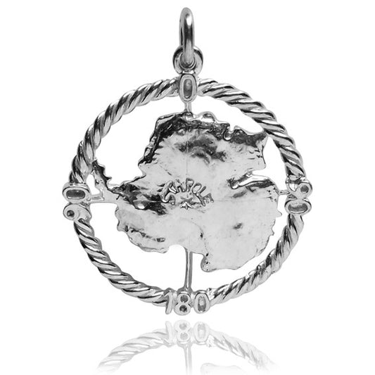 antarctica map charm sterling silver or gold