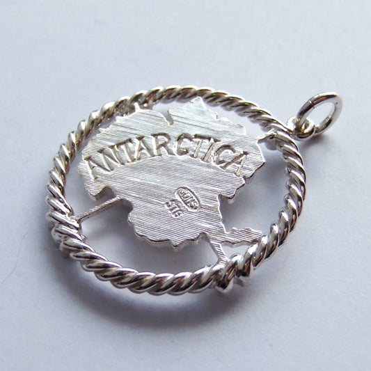antarctica map pendant in sterling silver or gold