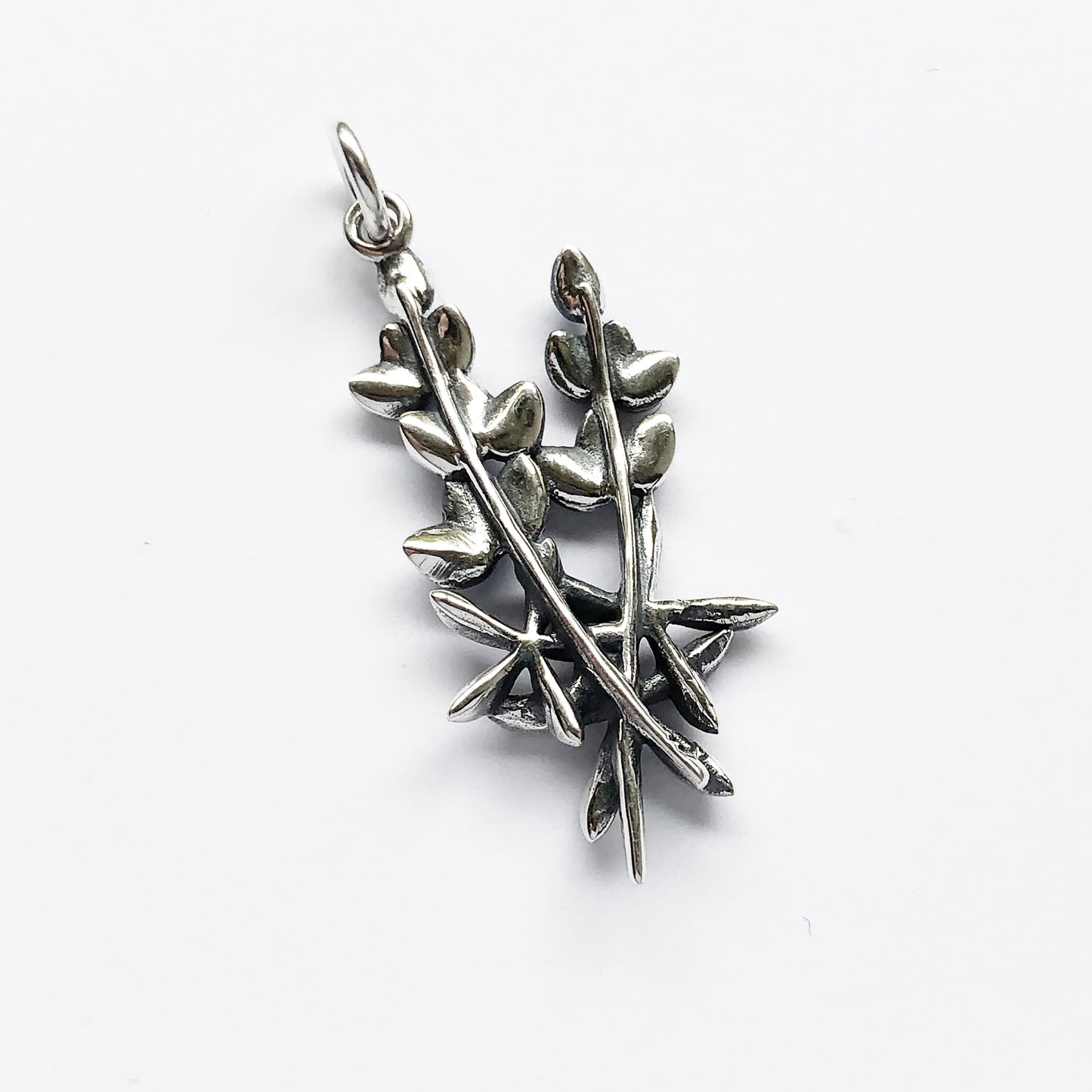 silver bluebonnet flowers charm against a white background