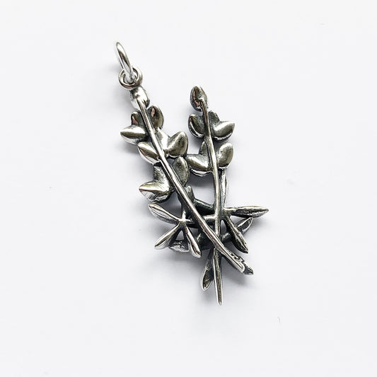 silver bluebonnet flowers charm against a white background