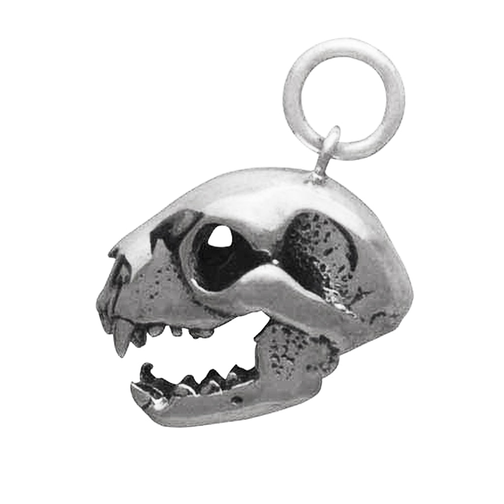 sterling silver cat skull charm