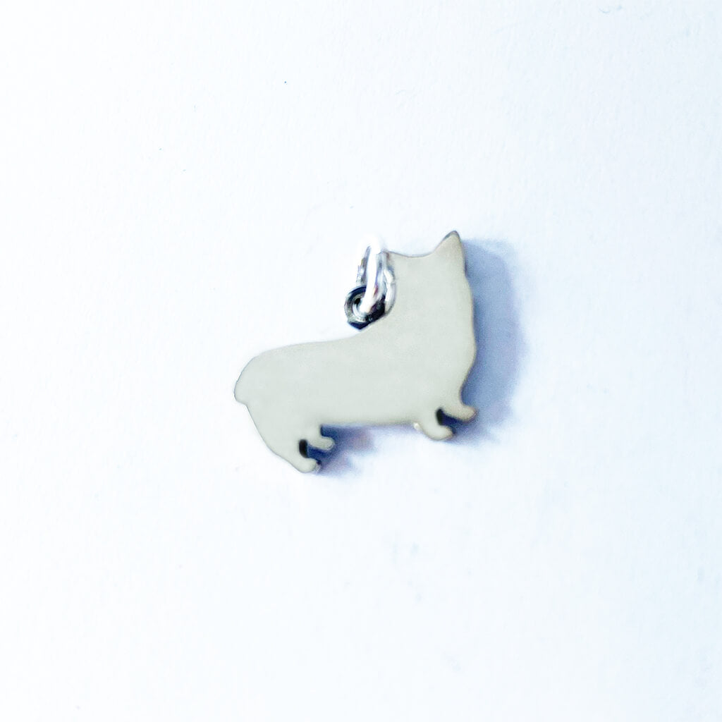 sterling silver corgi dog charm