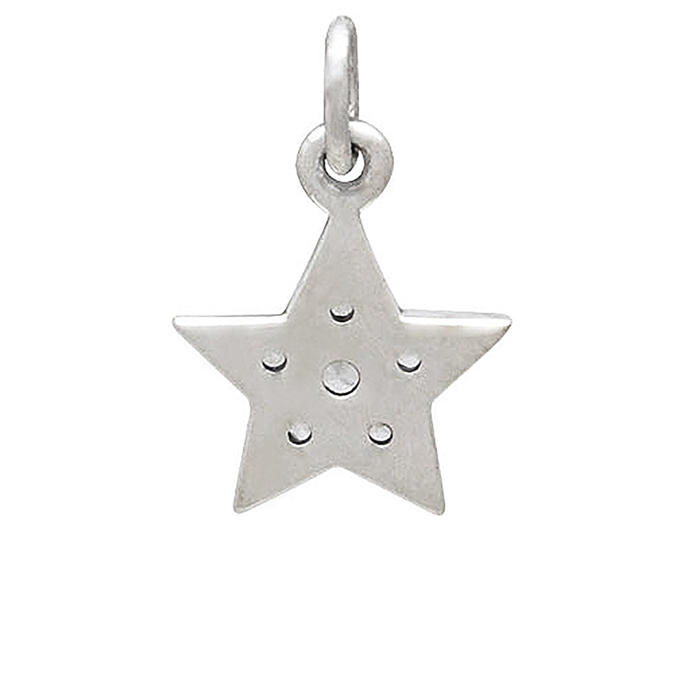 sterling silver crystal star charm