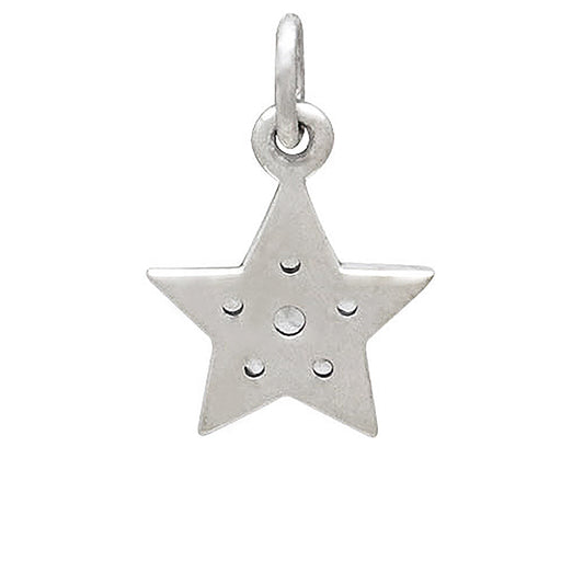 sterling silver crystal star charm