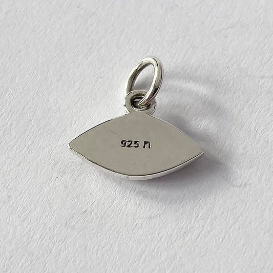 human eye charm in sterling silver