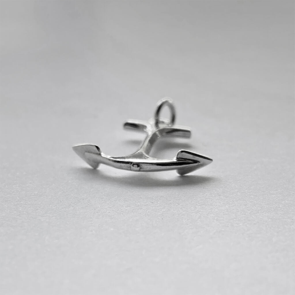 sterling silver minimalist anchor charm