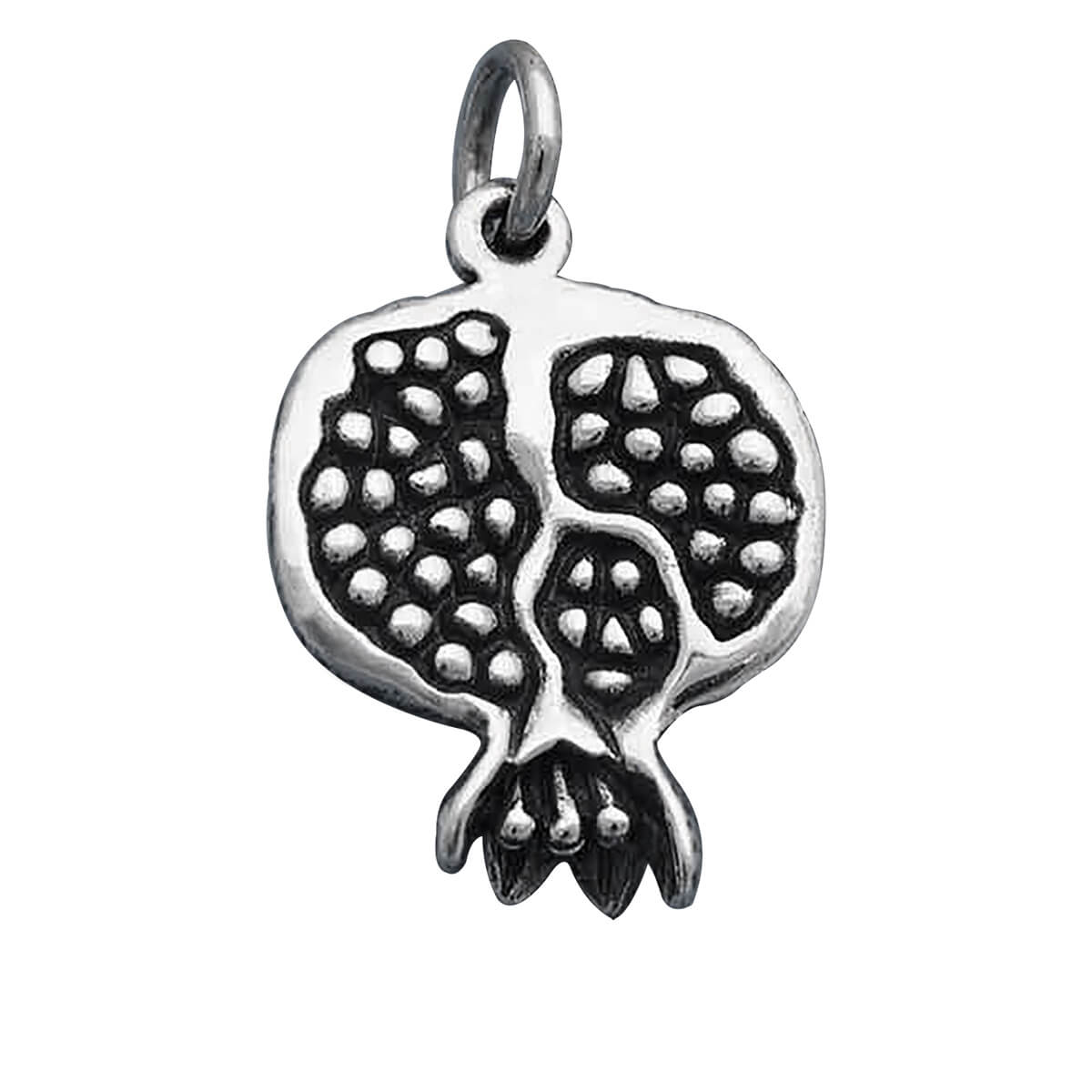Pomegranate Charm sterling silver fruit pendant