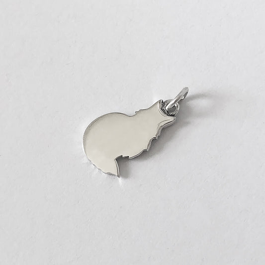 cat pendant in sterling silver