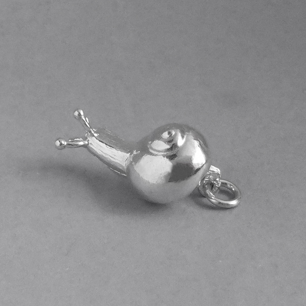 A 3D sterling silver snail pendant