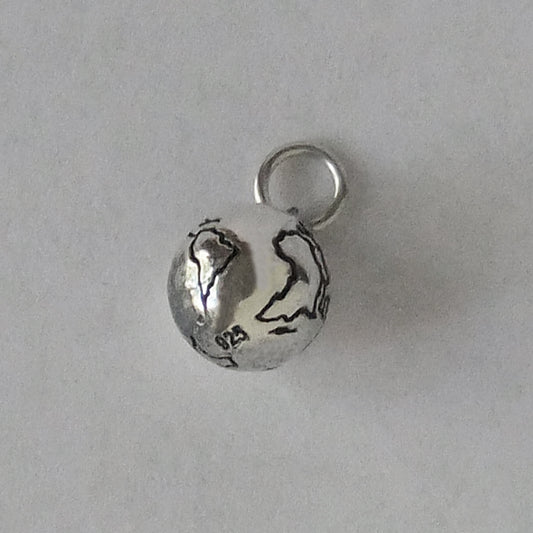 sterling silver world globe charm