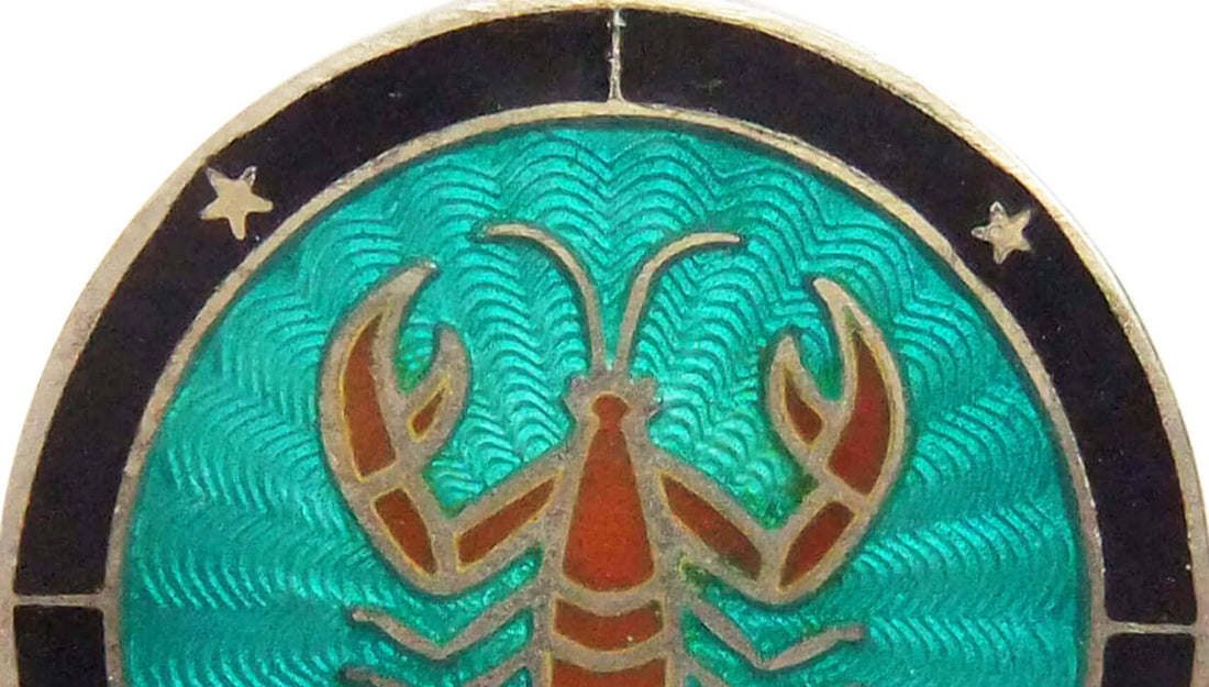 Antique guilloché enamel charm by David Andersen
