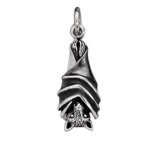 Sterling silver flying fox bat charm