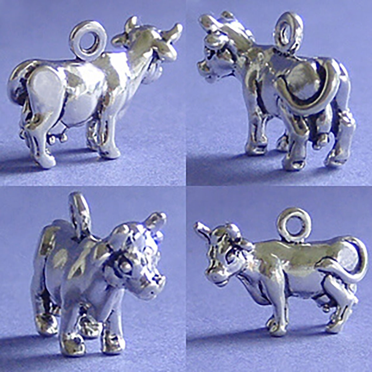 Jersey cow charm sterling silver 925 farm animal pendant | Charmarama