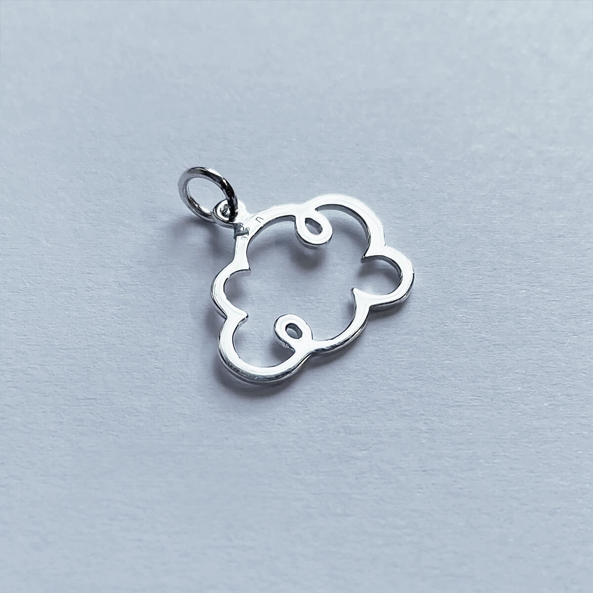 Sterling silver cloud charm reverse from Charmarama Charms