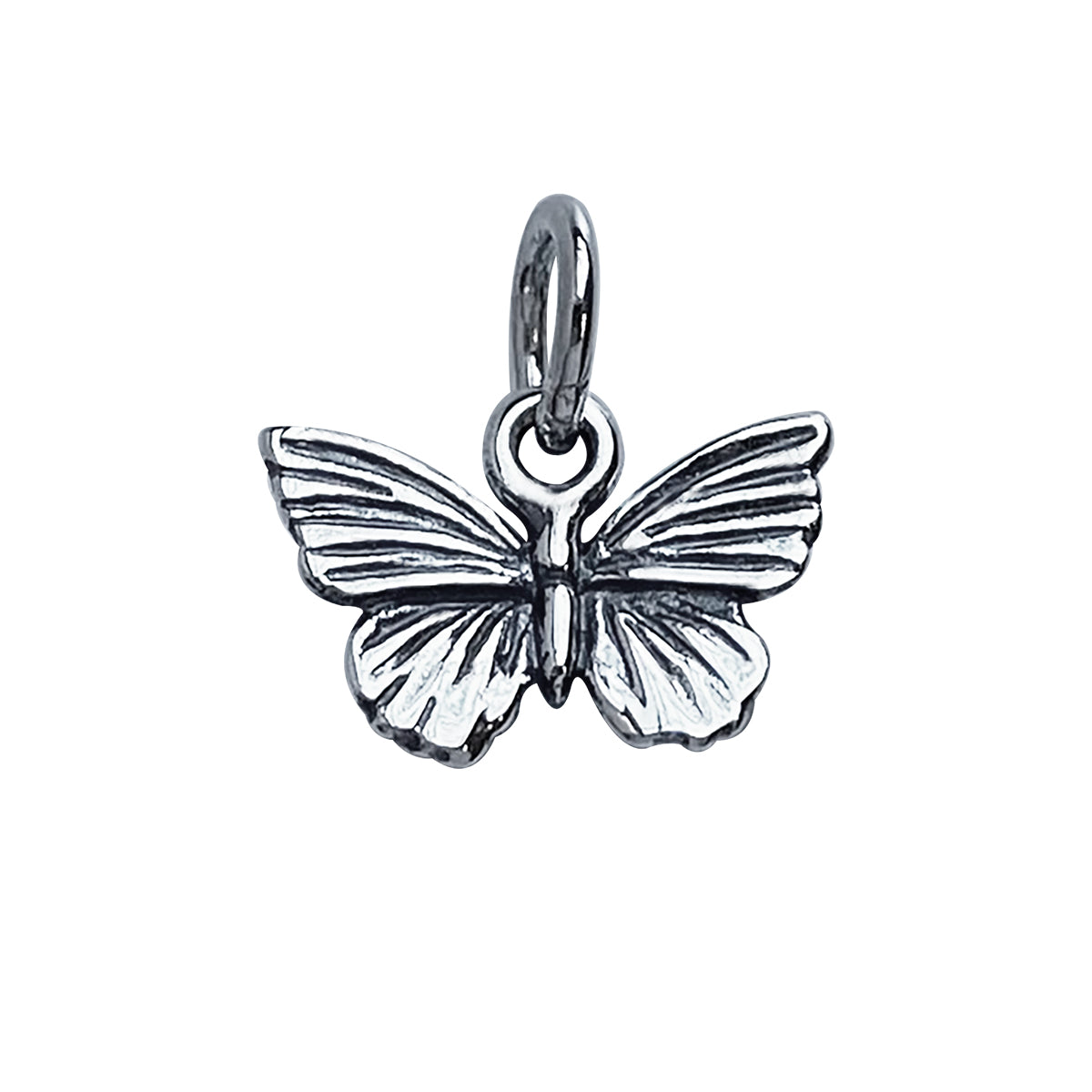 Miniature sterling silver butterfly charm at Charmarama