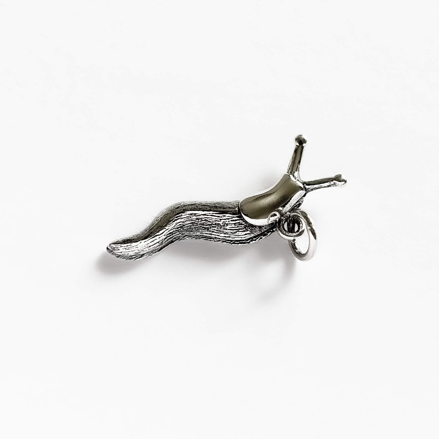 Sterling silver slug charm 3 dimensional pendant