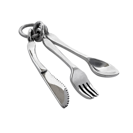 Sterling silver knife fork and spoon charm