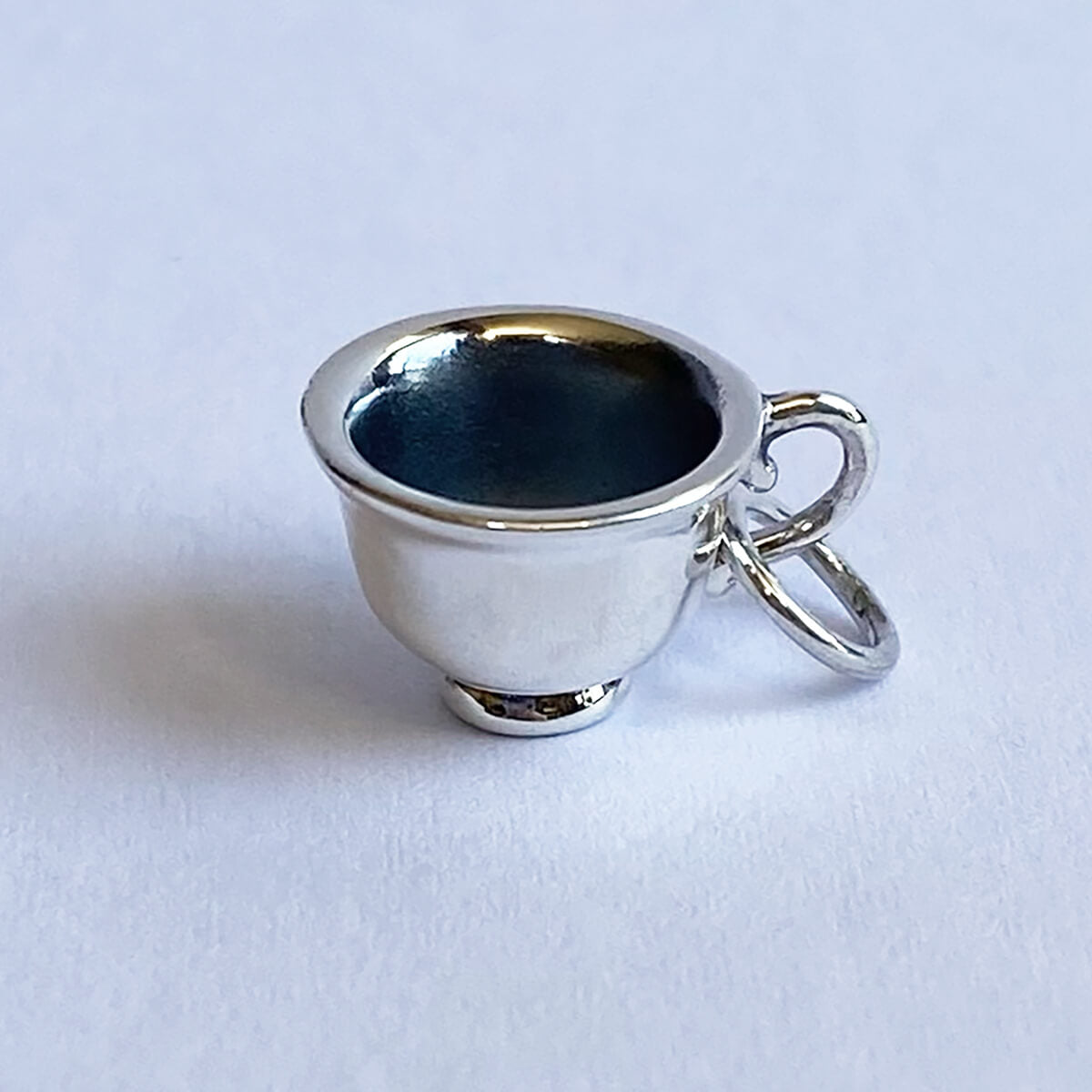 Teacup Charm Sterling silver high tea pendant