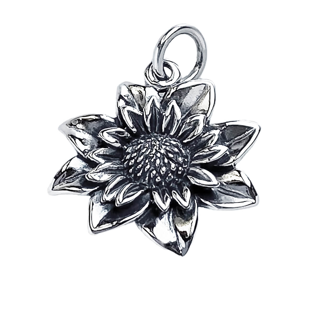 Sterling silver dahlia flower charm