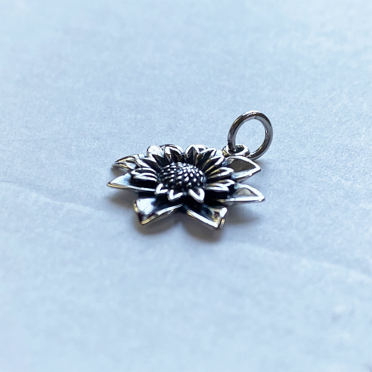 Sterling silver dahlia flower pendant