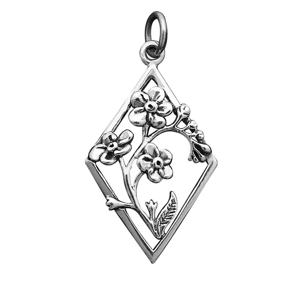 Sterling silver forget me not flower charm