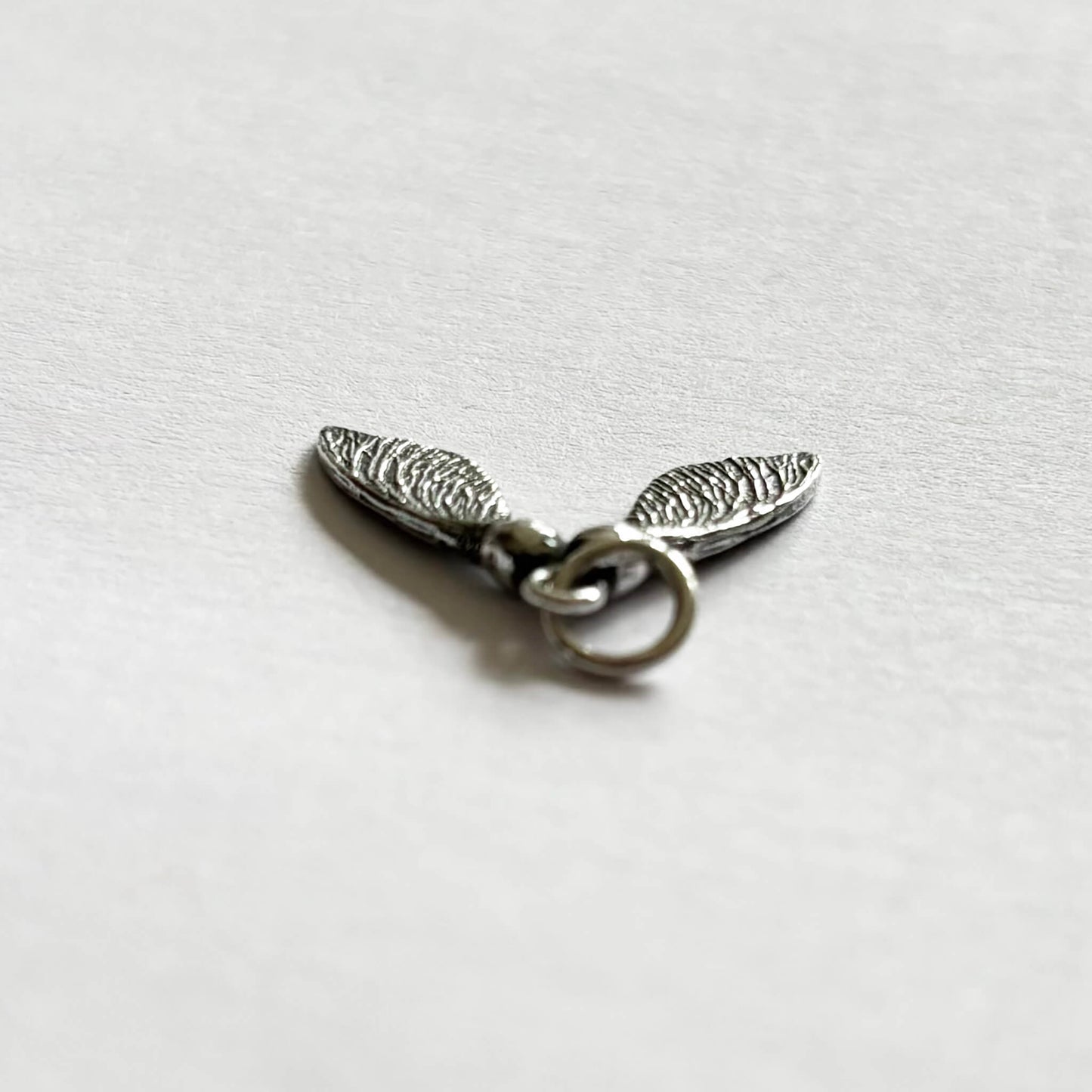 Sterling silver maple seed charm 3D pendant