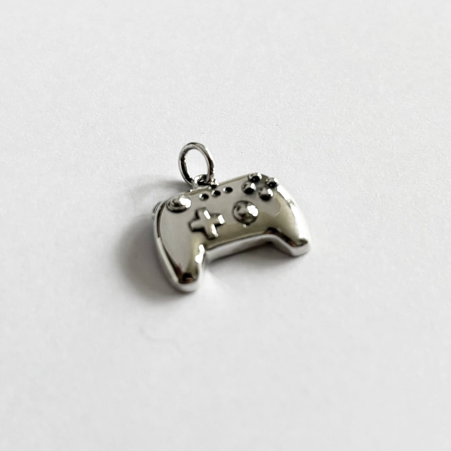 video game controller charm in sterling silver