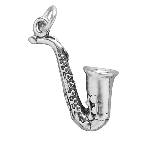 Sterling silver 3D saxophone charm