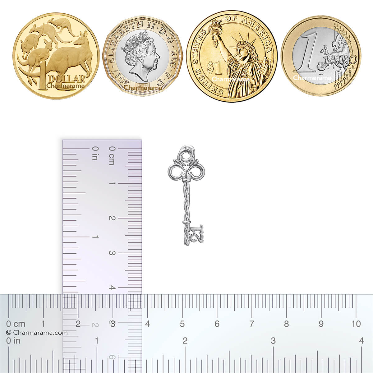 21 Key Charm in Sterling Silver