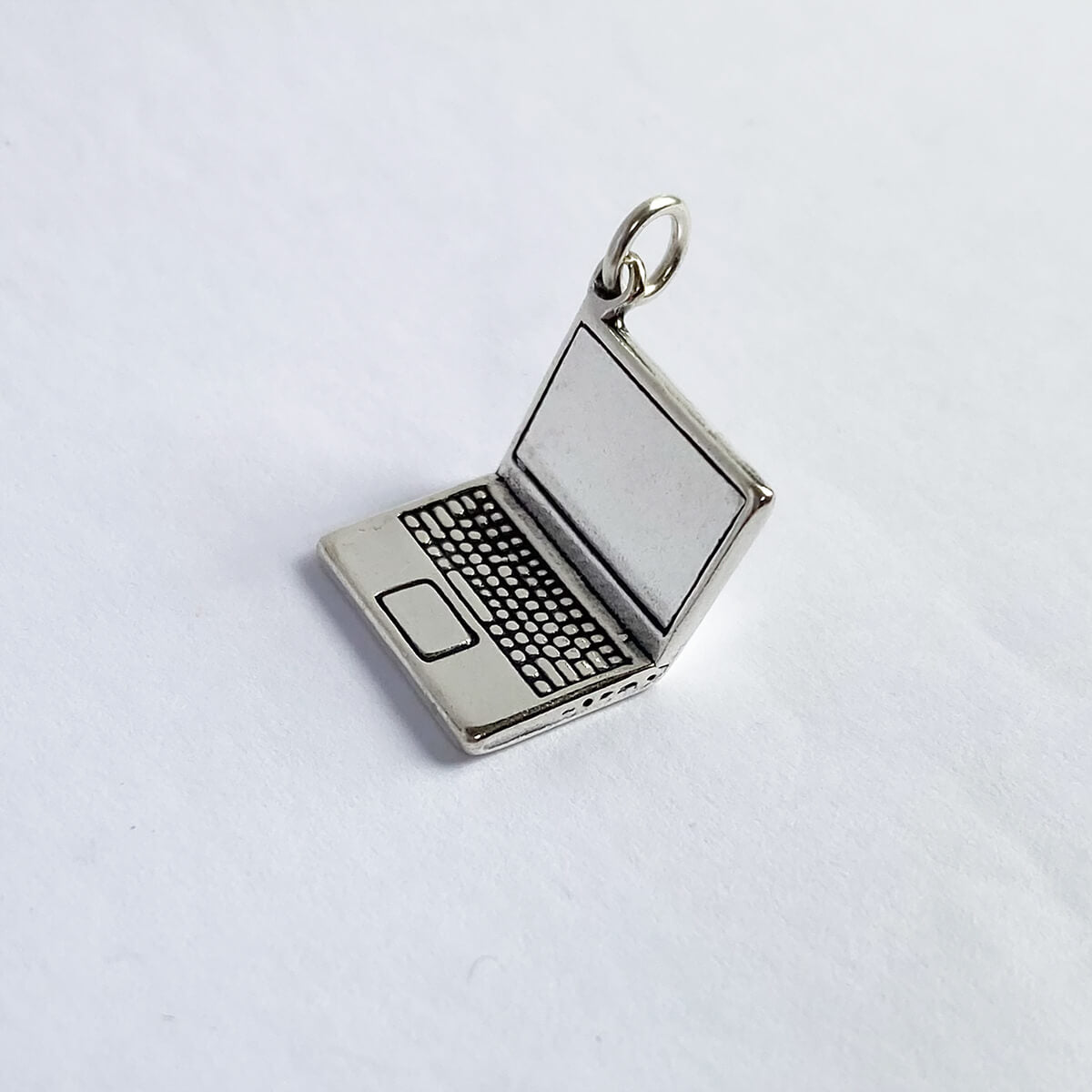 Laptop charm computer sterling silver pendant from Charmarama Charms
