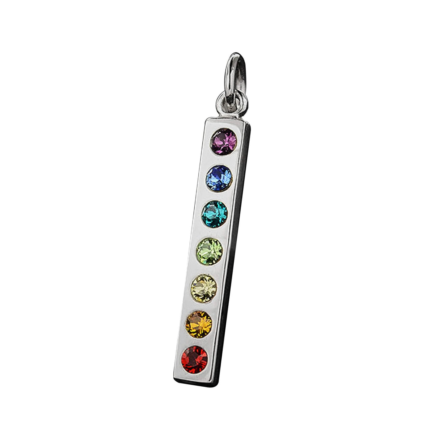 Chakra charm sterling silver and crystal pendant