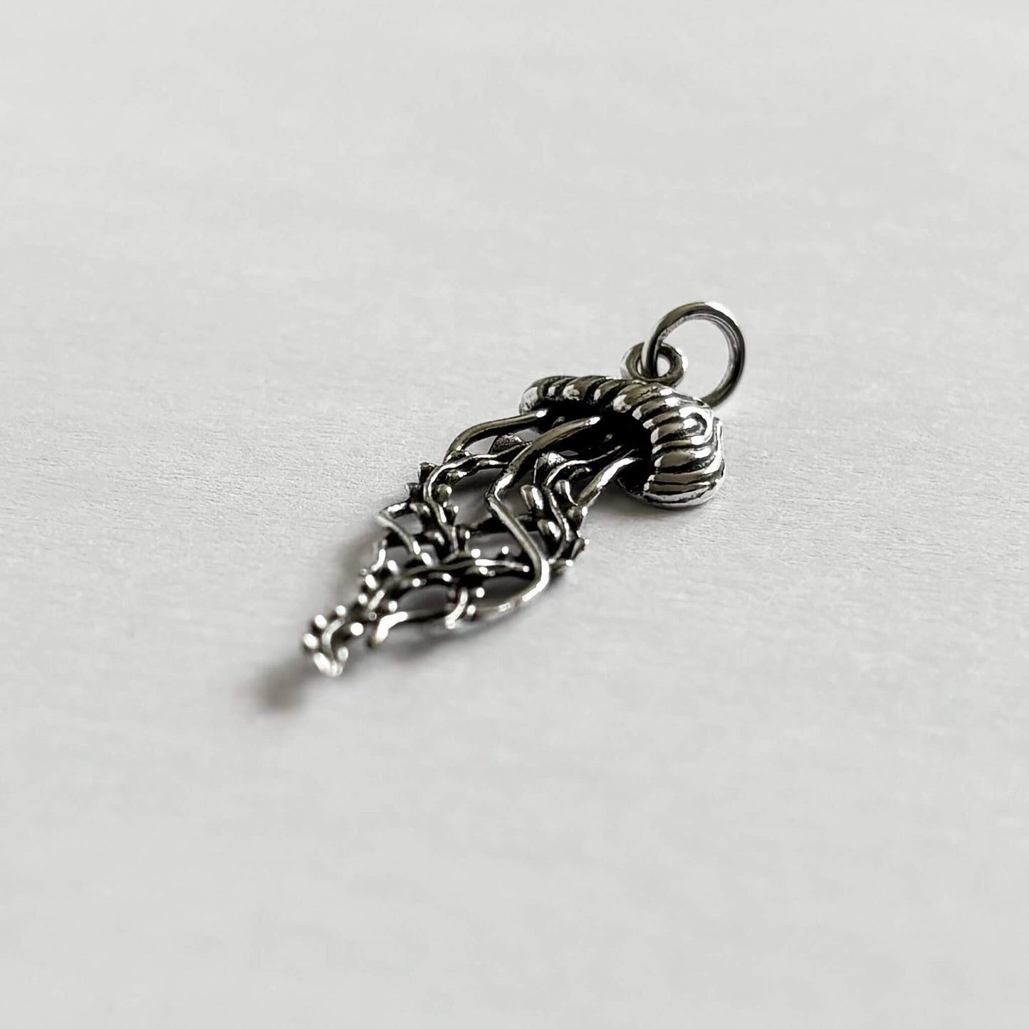 Realistic jellyfish charm in .925 sterling silver from Charmarama Charms