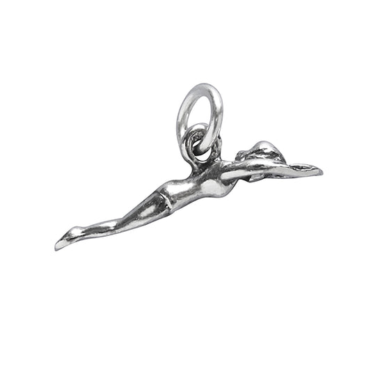 Sterling silver swimmer diving charm