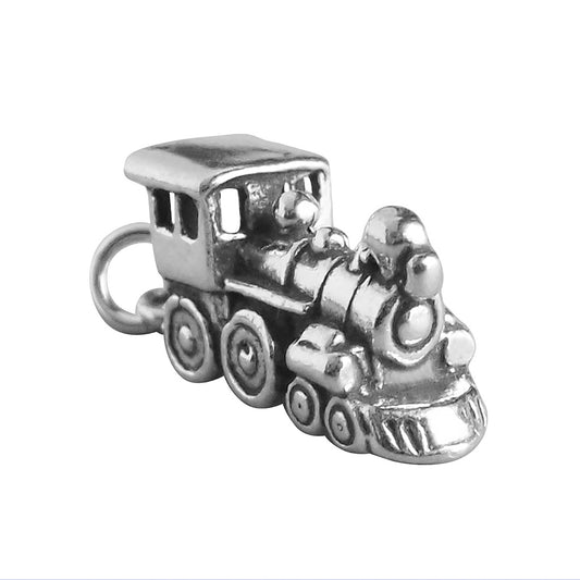 Train Engine Charm Sterling Silver Pendant | Charmarama