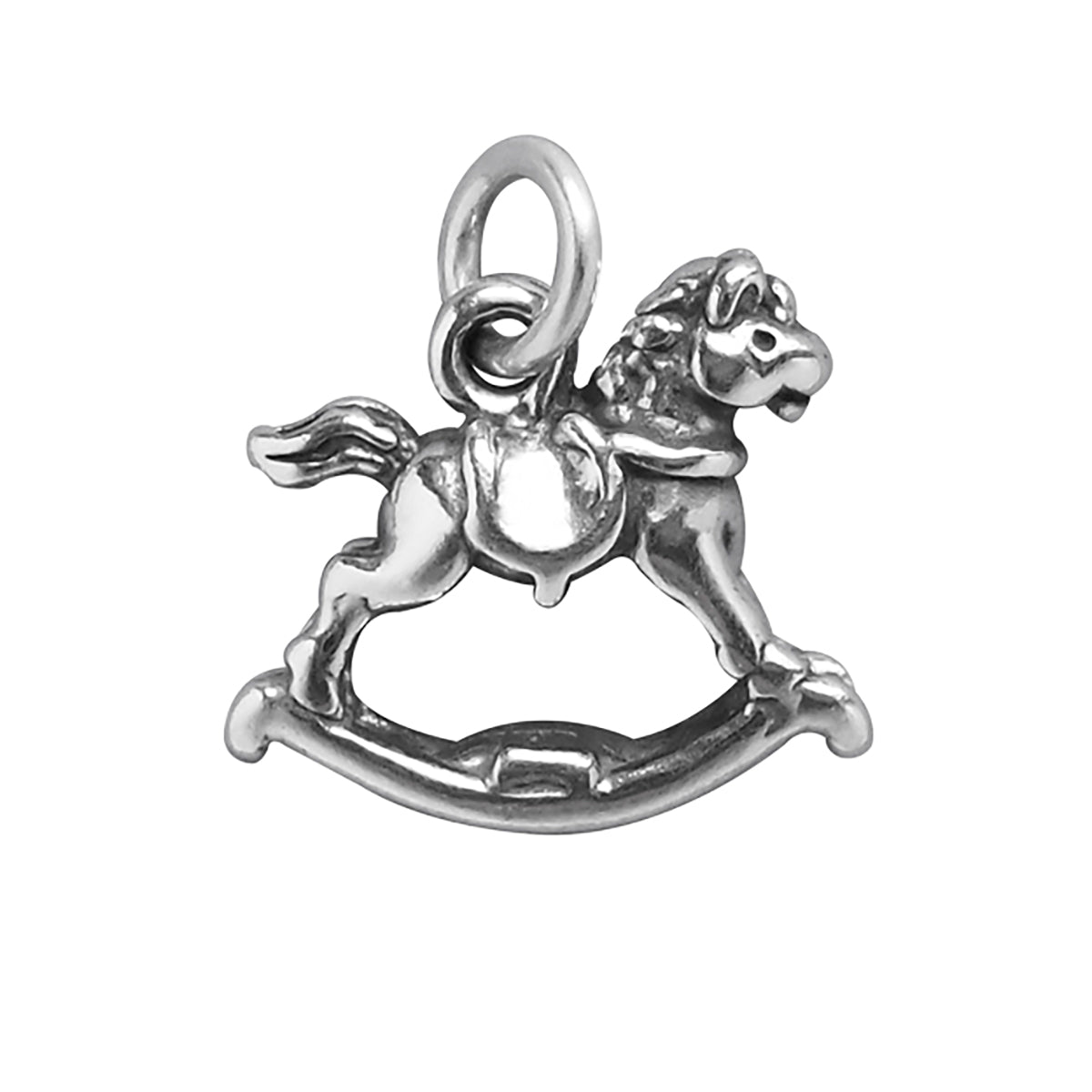 Sterling silver rocking horse charm
