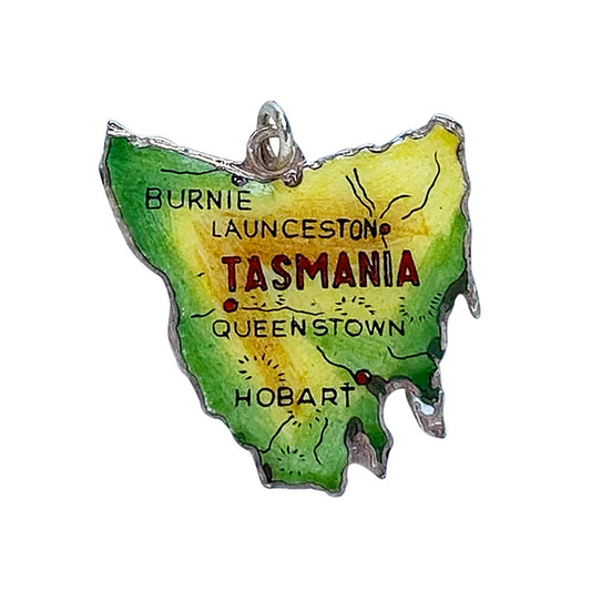 Vintage enamel Tasmania map charm by REU