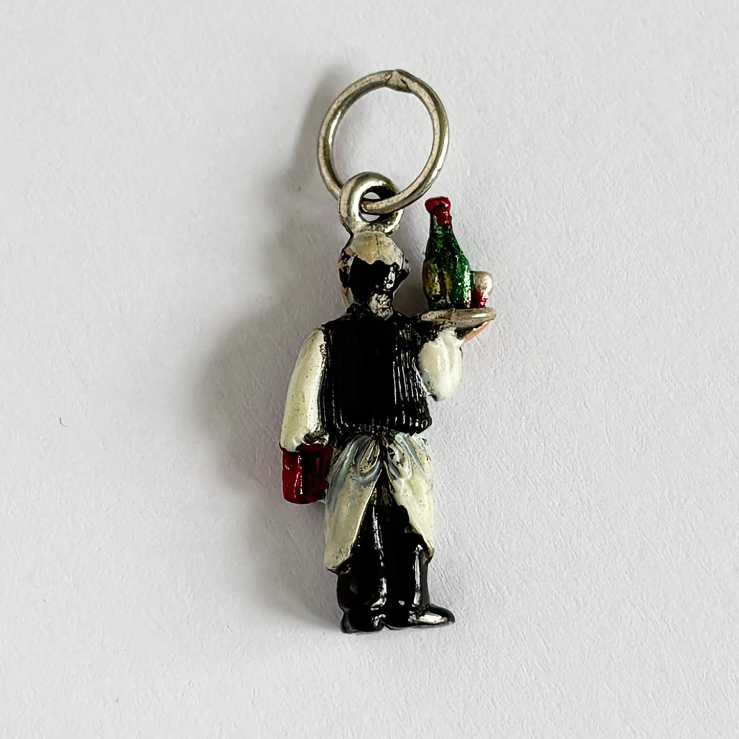 Vintage 1950s sommelier charm silver with enamel