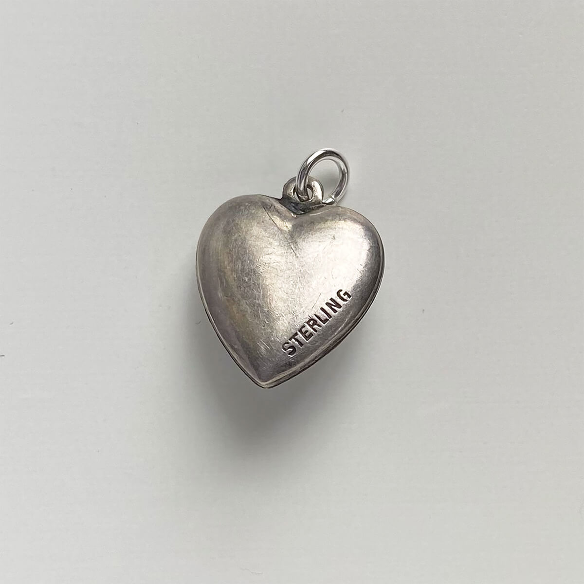 Vintage enamel puffed heart charm