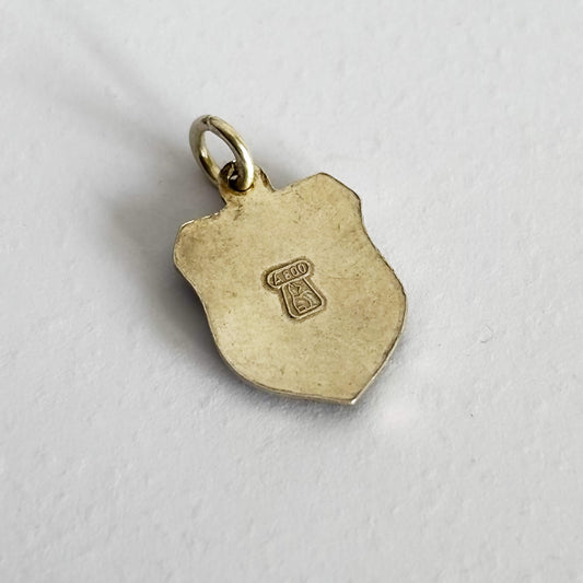 Luxembourg Travel Shield Charm VINTAGE Silver