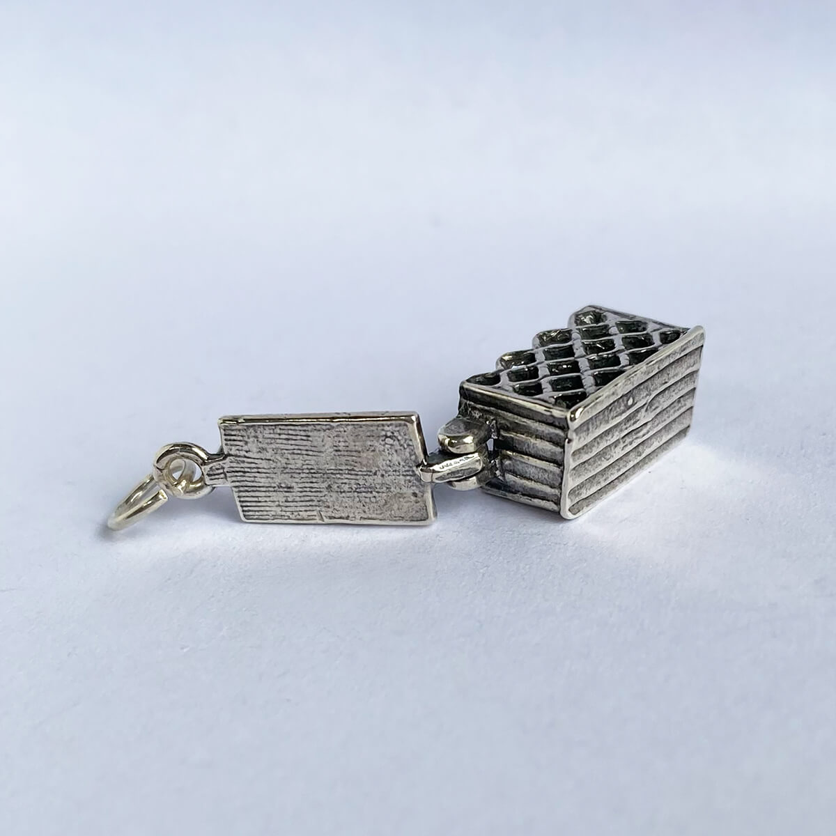 Charmarama rabbit hutch charm vintage silver