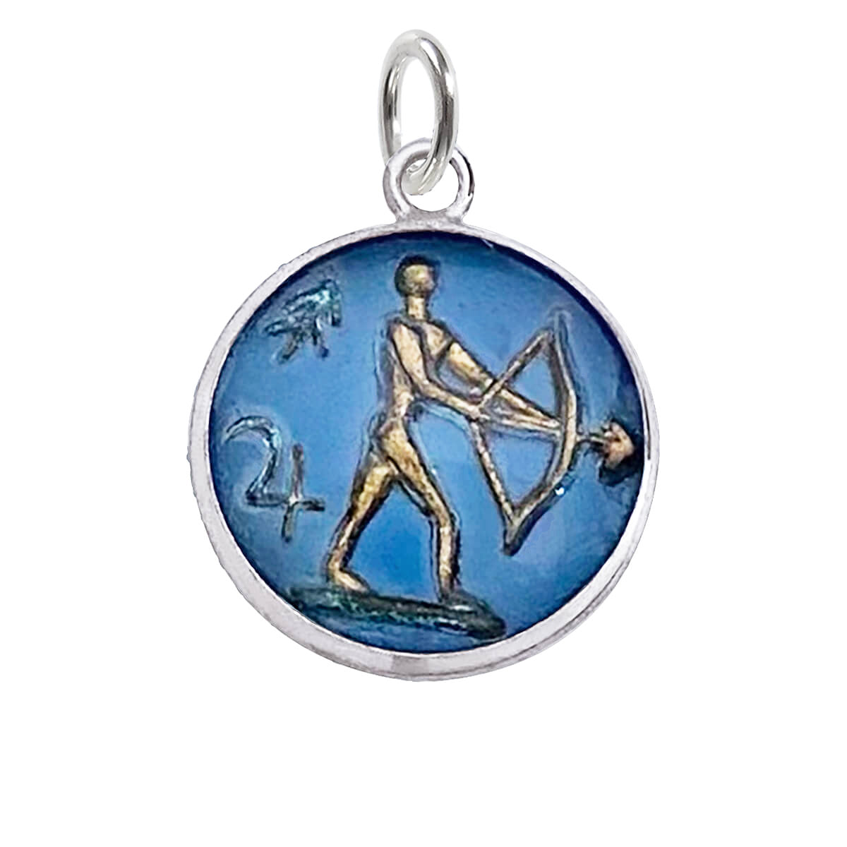 Vintage Reverse Crystal Intaglio Charm Sagittarius Zodiac Pendant from Charmarama Charms