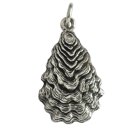 Sterling silver oyster shell charm