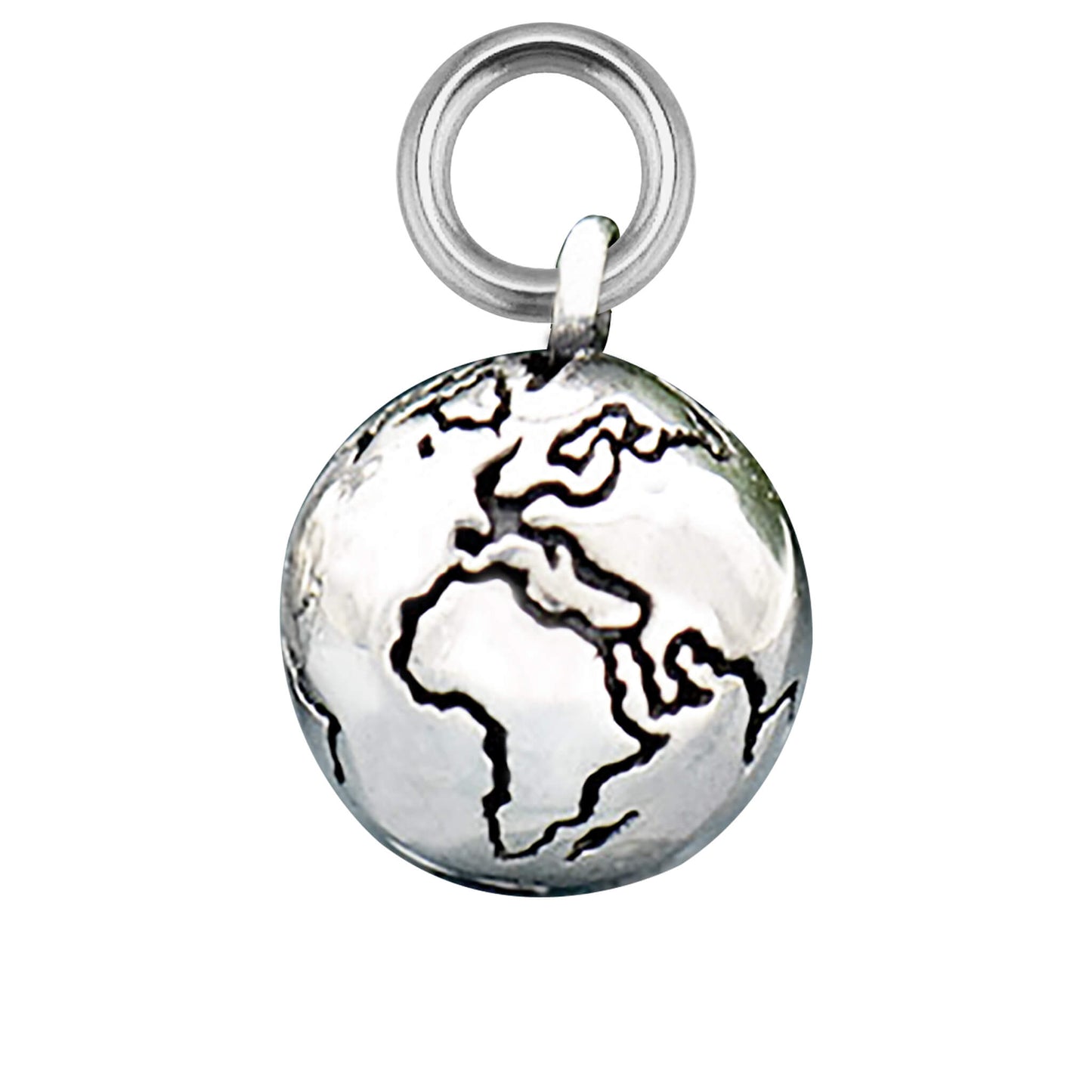 Sterling silver planet earth charm