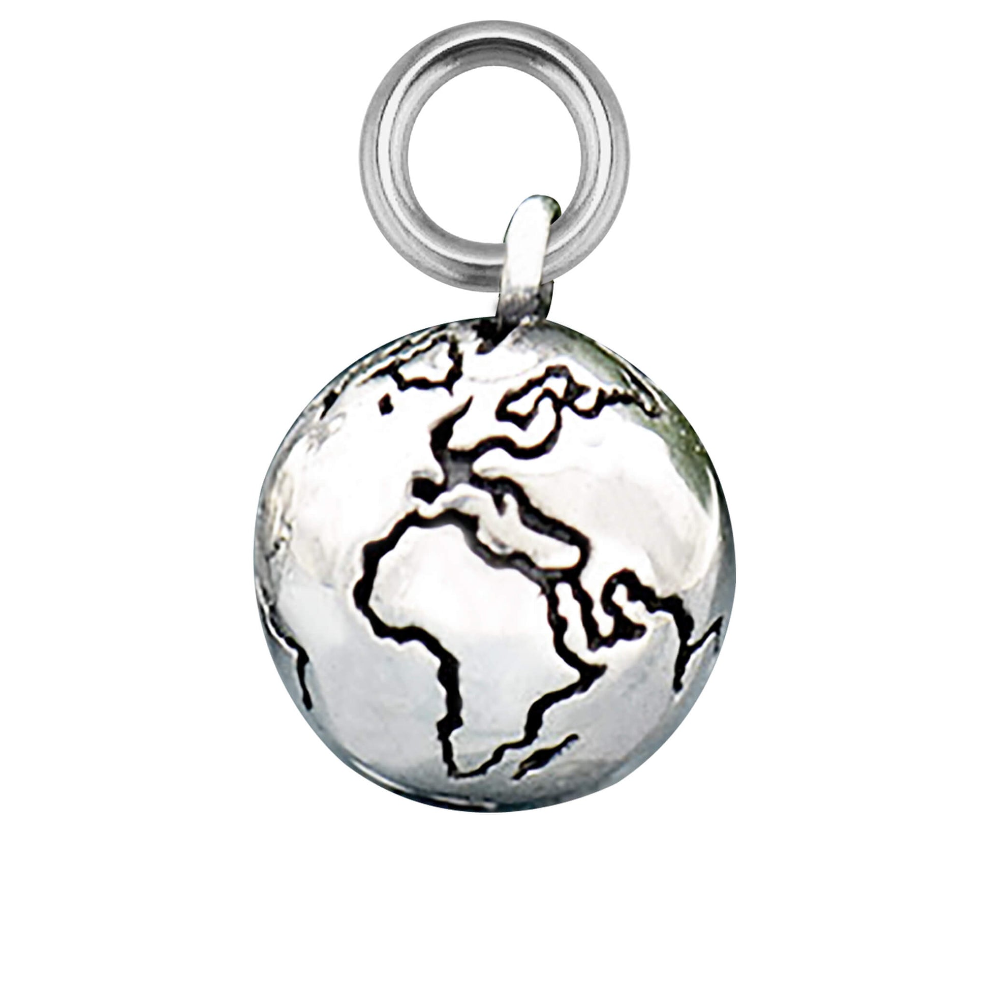 Sterling silver planet earth charm