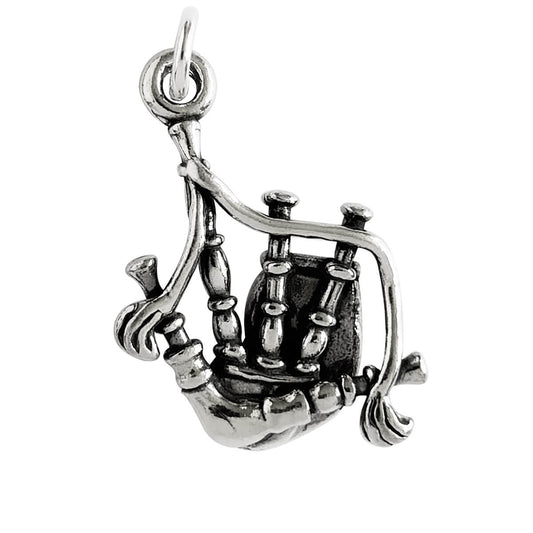 Sterling silver Scottish bagpipes charm from Charmarama Scotland souvenir pendant