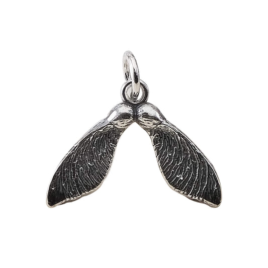 Sterling silver sycamore seed charm 3D pendant