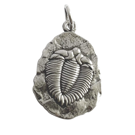 Sterling silver trilobite fossil charm