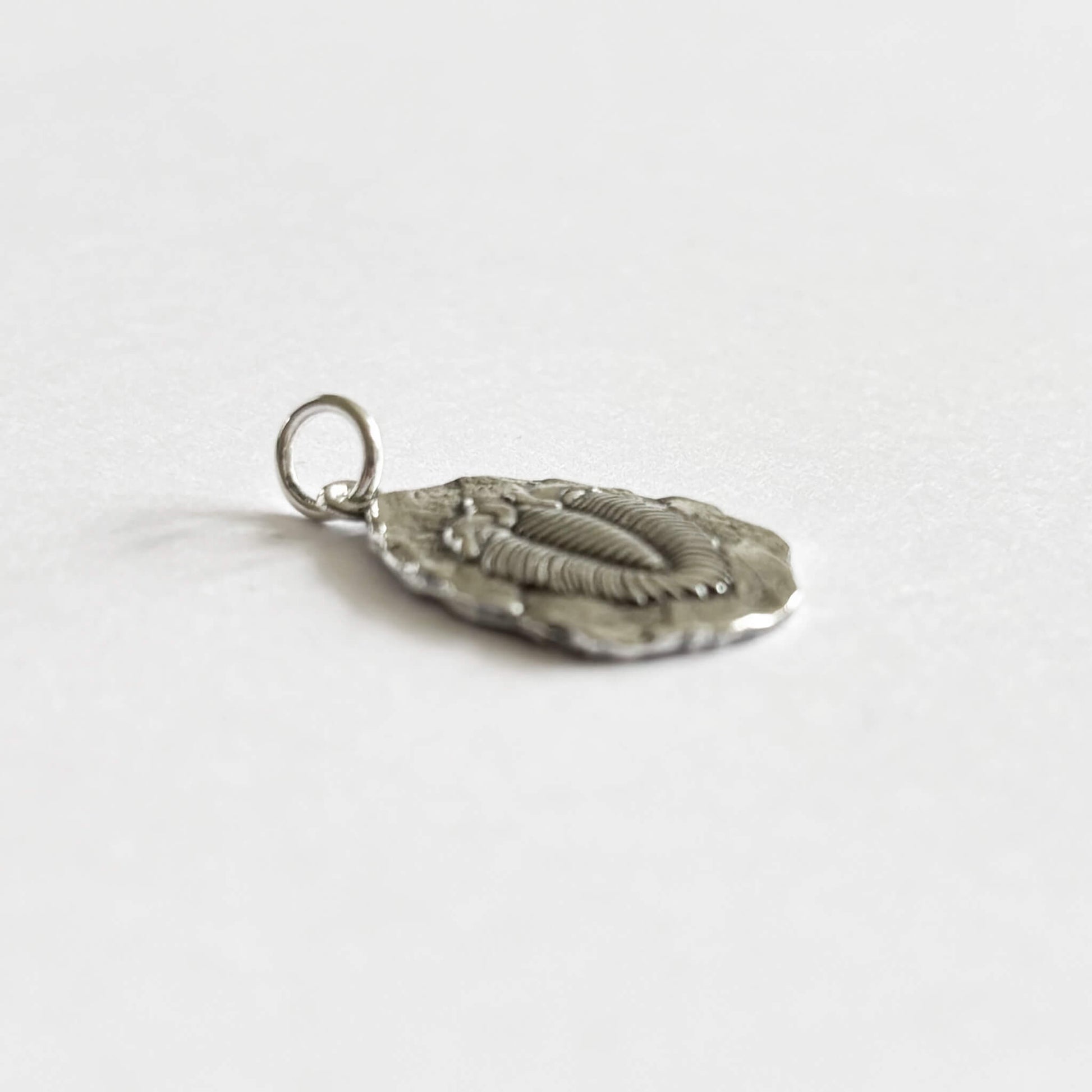 Sterling silver trilobite fossil pendant