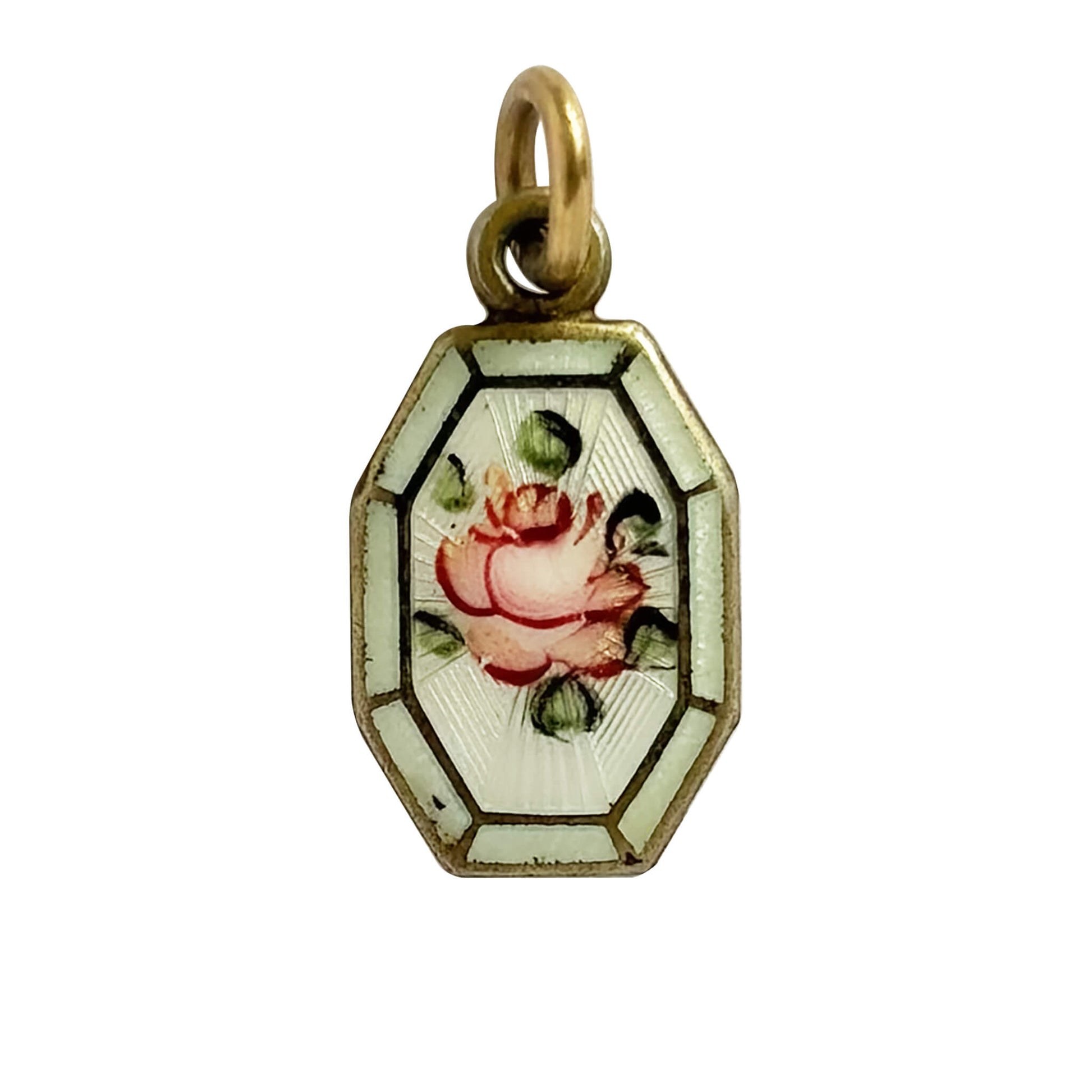 Vintage Flower Charm with Pink Rose Sterling Silver – Charmarama